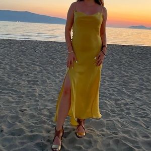 Silk yellow dress